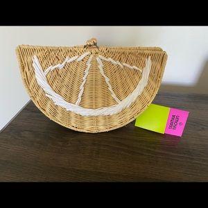 Tabitha Brown x Target Lemon Rattan Clutch Handbag